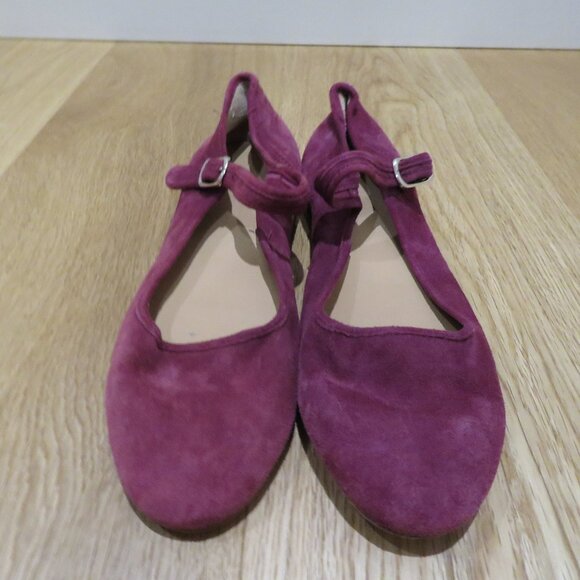 CARON CALLAHAN Ellie Mary Jane Flat Shoes Mulberry Suede Quiet Luxury Academia - Picture 6 of 14